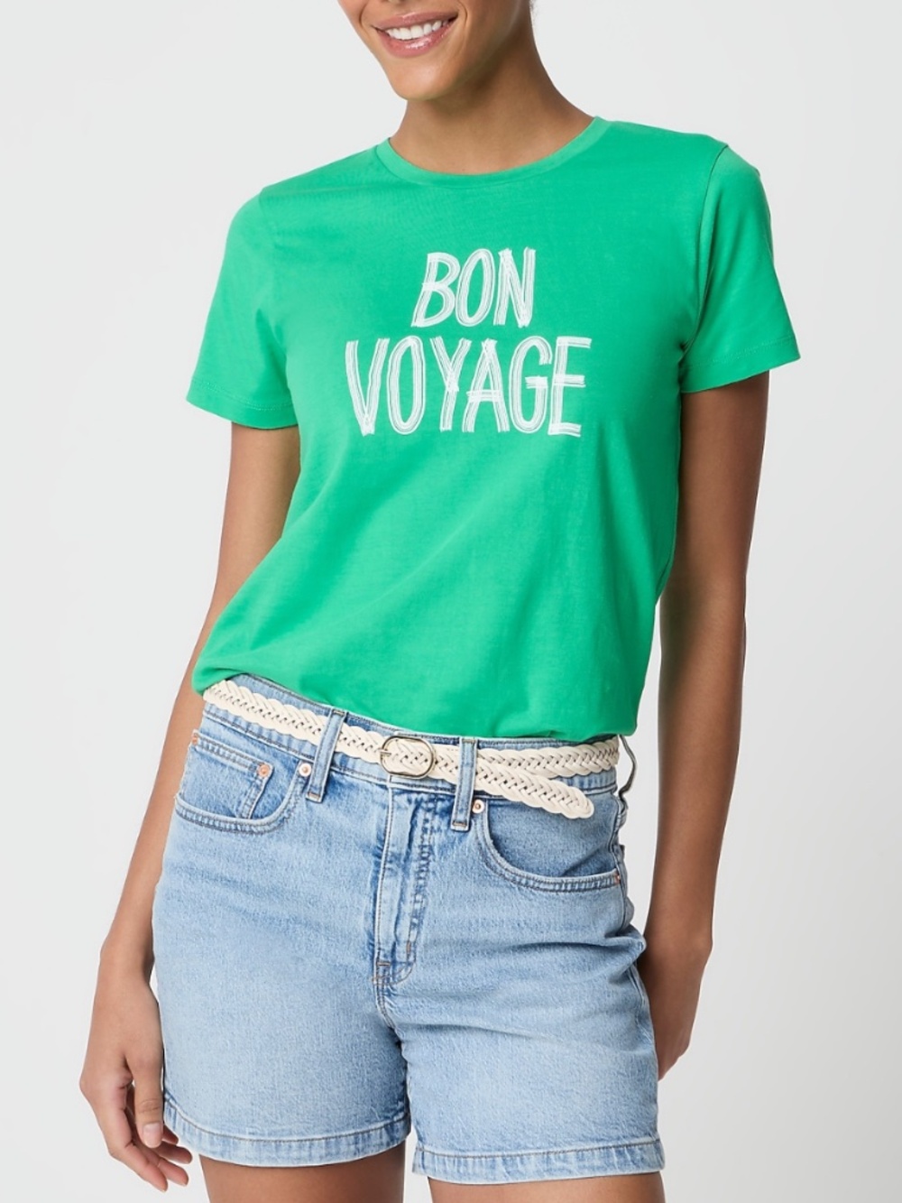 J. Crew Women’s Bon Voyage Graphic Tee - Teal Green